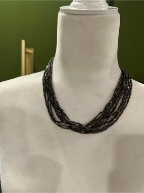Premier black bead necklace